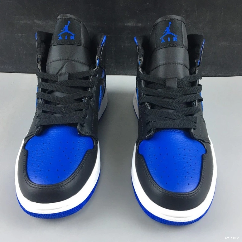 Jordan Royal Black Mid 1 Air Blue 554724-068 0406